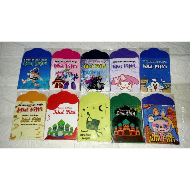 

( 100 Pcs ) Amplop Lebaran Mix Motif .1 pack isi 10 Pcs /Amplop Viral Lebaran