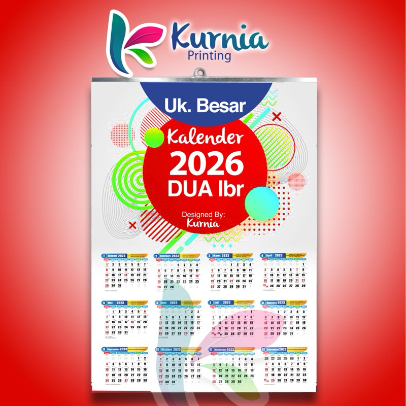 

Kalender 2026 Isi 2 Lbr/ 46x64 cmKalender Dinding/Kalender Custom/Kalender Murah