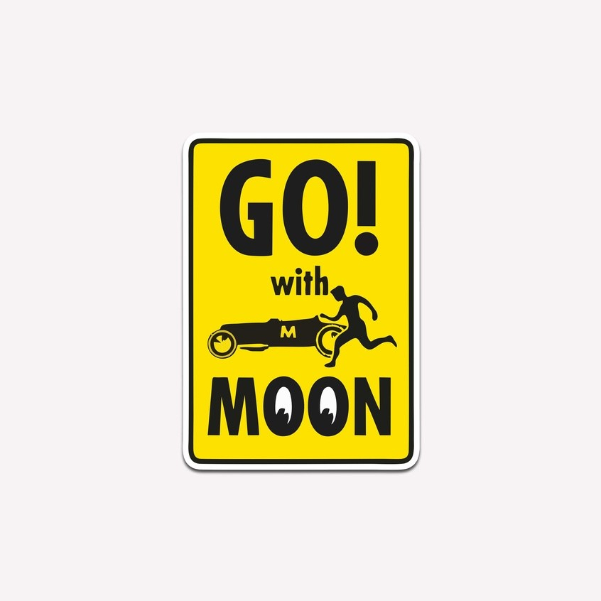 

Sticker Mooneyes Go With Moon Kotak Laminasi Glossy 6cm Stiker Motor Vintage
