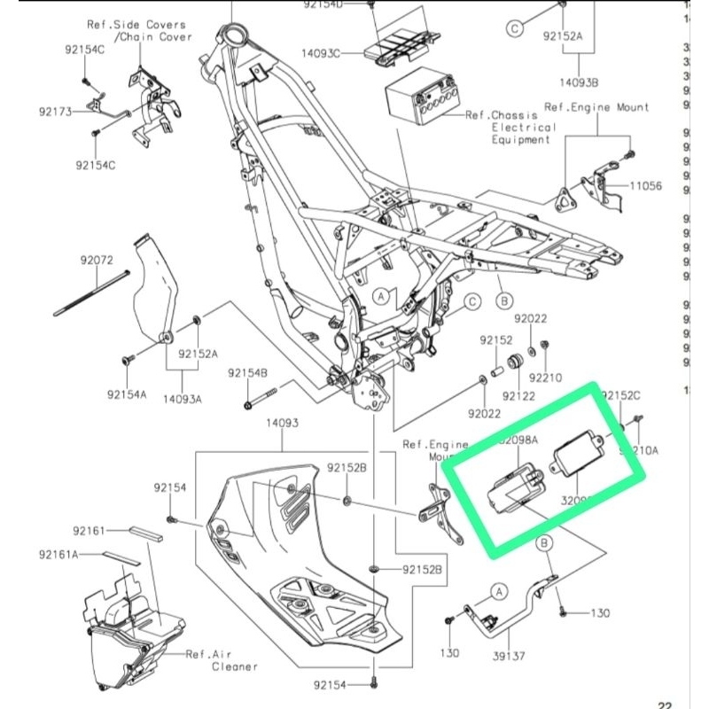 RUMAH BOX TOOLKIT KUNCI KLX 150 SM SE ORIGINAL KAWASAKI
