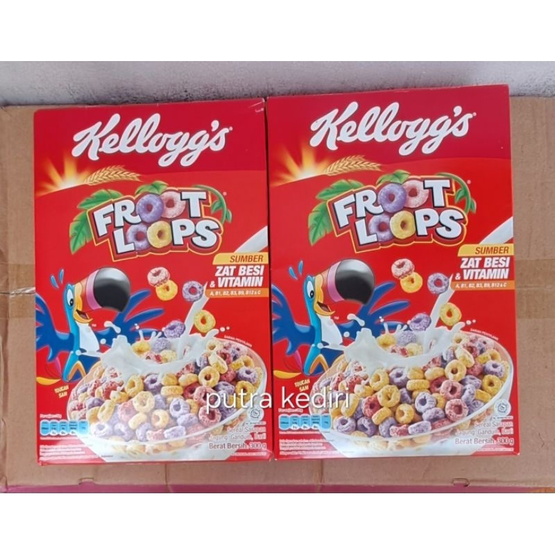 

KELLOGGS FROOOT LOOP BOX 300gr ( SEREAL SARAPAN JAGUNG, GANDUM,BARLI )