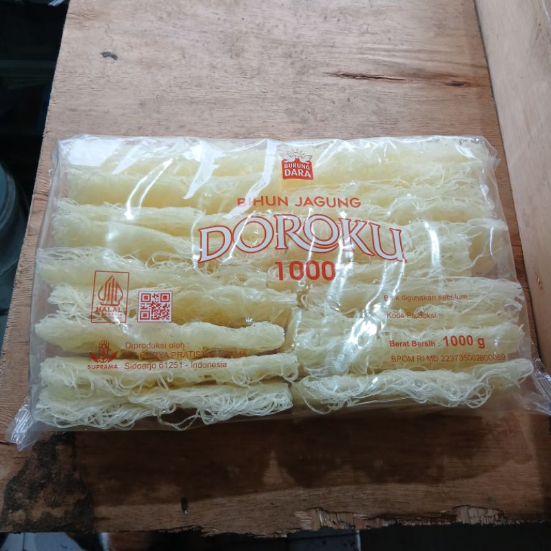 

Doroku Bihun Jagung 1000 Gram Isi 20 Keping