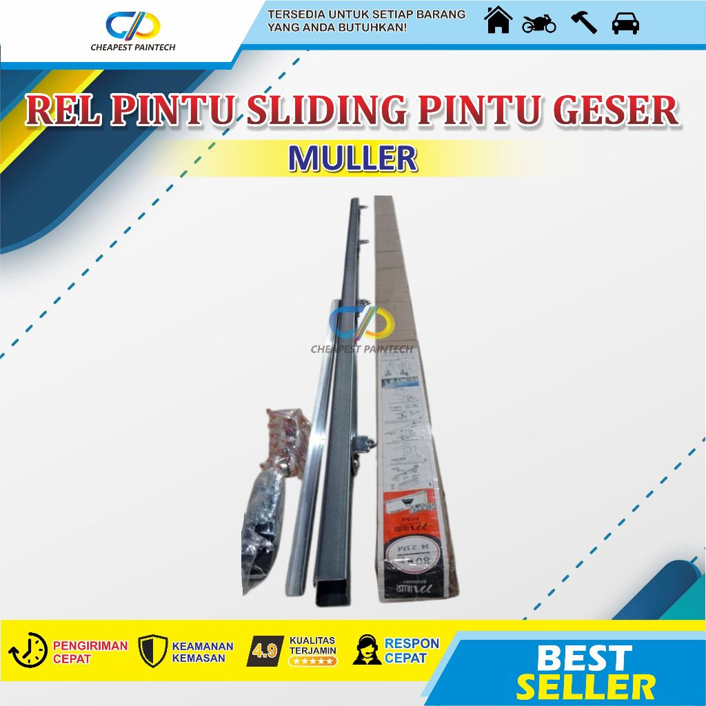 REL PINTU SLIDING PINTU GESER MULLER J3 1,8 METER dan J5 2.4 METER