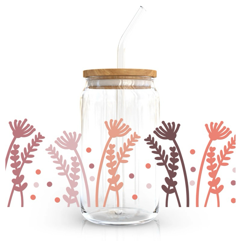 16oz Gelas kaca/ Gelas kaca estetik / Gelas aesthetic / Custom stiker / Hampers / gelas tumbler