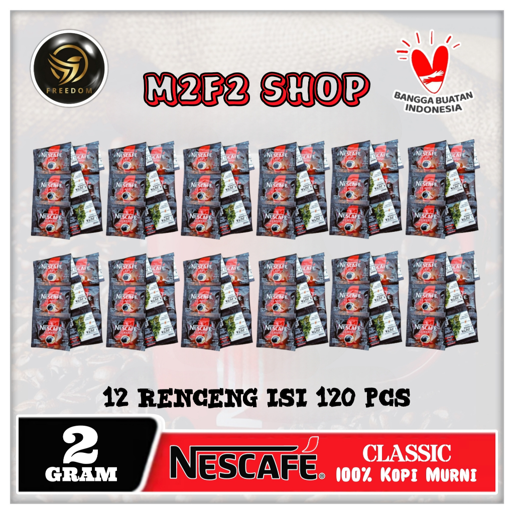 

Kopi Nescafe Classic 100% Kopi Murni Sachet - 2 gr (Kemasan 12 Renceng)