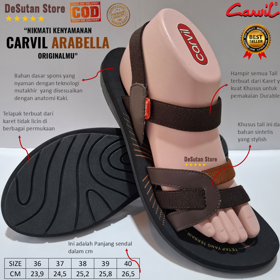 Carvil Arabella & Sharla Sandal Wanita Tali Belakang Fashion Travel Original [Desutan]
