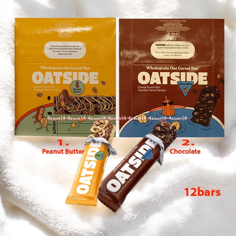 

Oatside Wholegrain 12bars Oat Cereal Bar Peanut Butter Chocolate Sereal Sehat Bebas Kolesterol Dengan Gula Alami