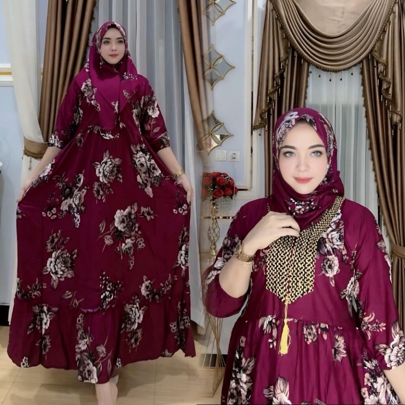 daster rayon renda cantik daster set hijab gamis rayon set hijab 2025