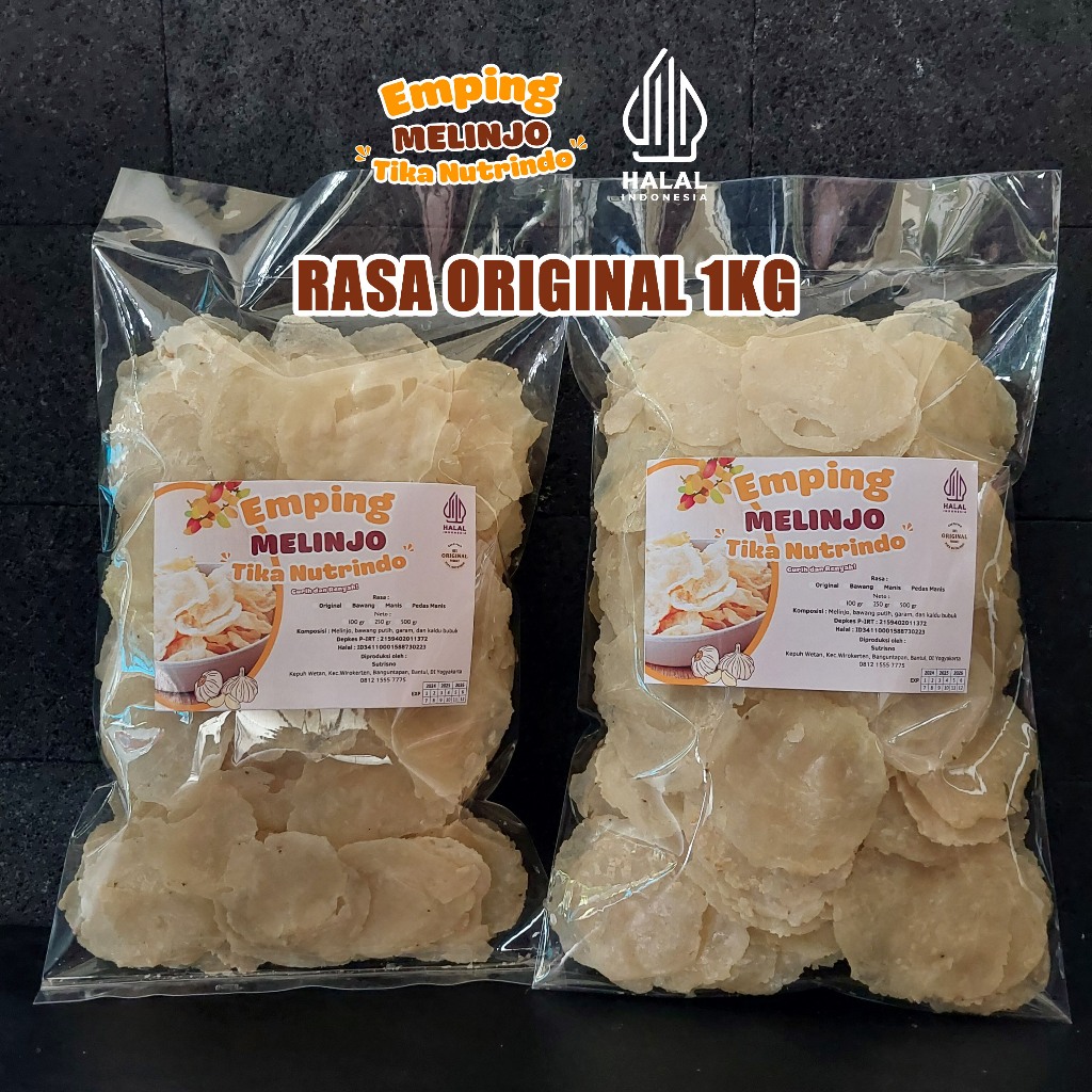

(1kg) Emping Melinjo Super Rasa Original Tika Nutrindo - Emping Mentah - Emping Mlinjo - Emping Tawar