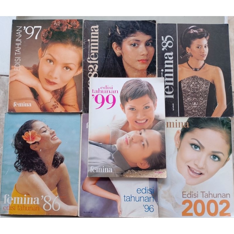 MAJALAH FEMINA EDISI TAHUNAN JADUL 1982 - 2002 Original