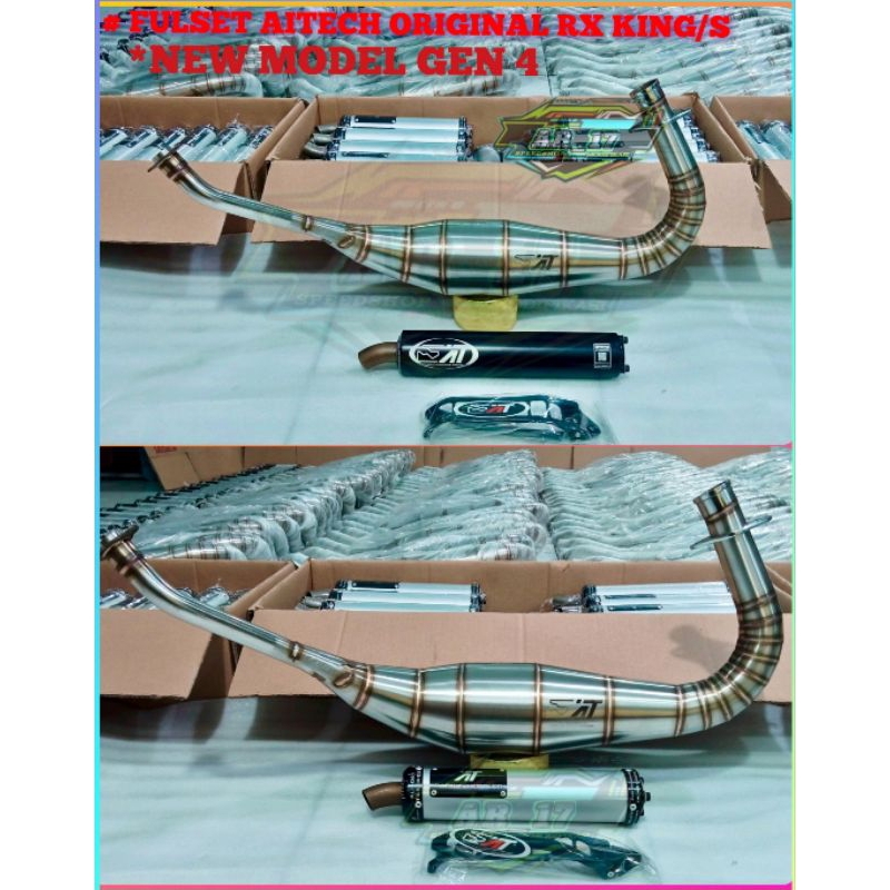 Knalpot Racing AITECH ORIGINAL New GEN 4 Black Gen 2 Silver FULSET Stainles  Type PDK Repsol Yamaha 