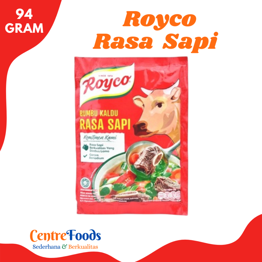 

ROYCO Sapi - Bumbu Kaldu Pelezat Penyedap Rasa Serbaguna | Size 94gr [ Harga Per BKS ]