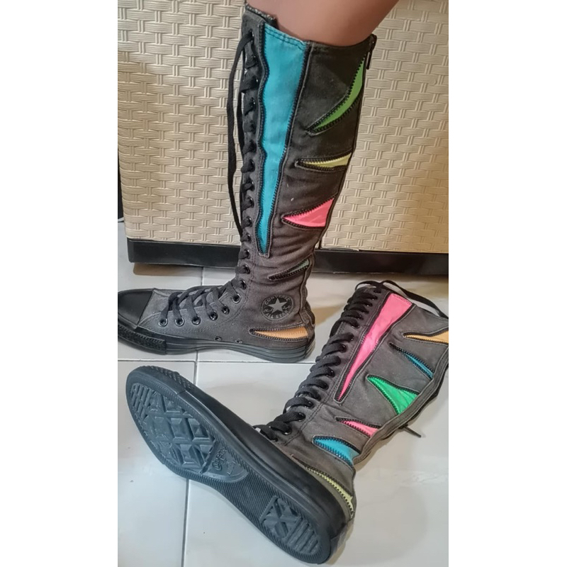 Converse All Star Knee High Black Neon