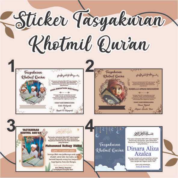 

(isi 15-100pcs) Sticker / Kartu Tasyakuran khotmil Qur'an,Iqro,Juz amma / Tasyakuran Khatam khotmil Qur'an,Iqro,Juz amma