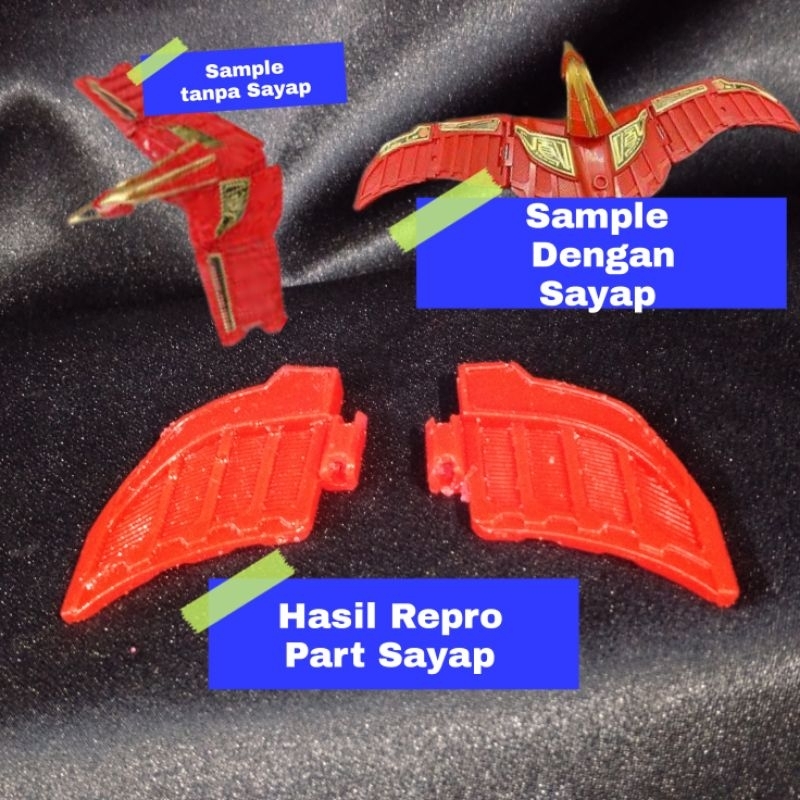 Part DX Megazord Thunder Megazord DairenOh Ujung Sayap Phoenix Hasil Repro