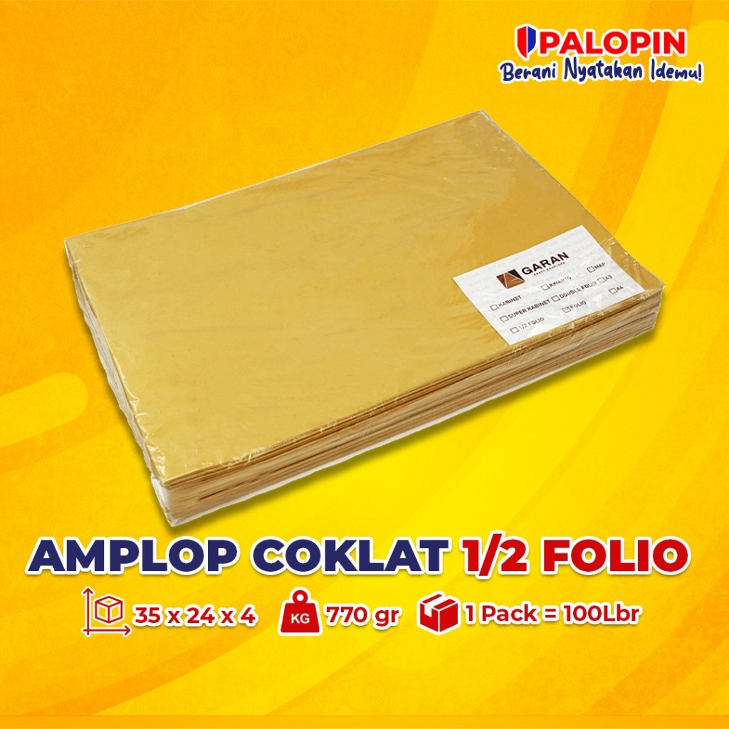 

Amplop Coklat Garan uk 1/2 Folio