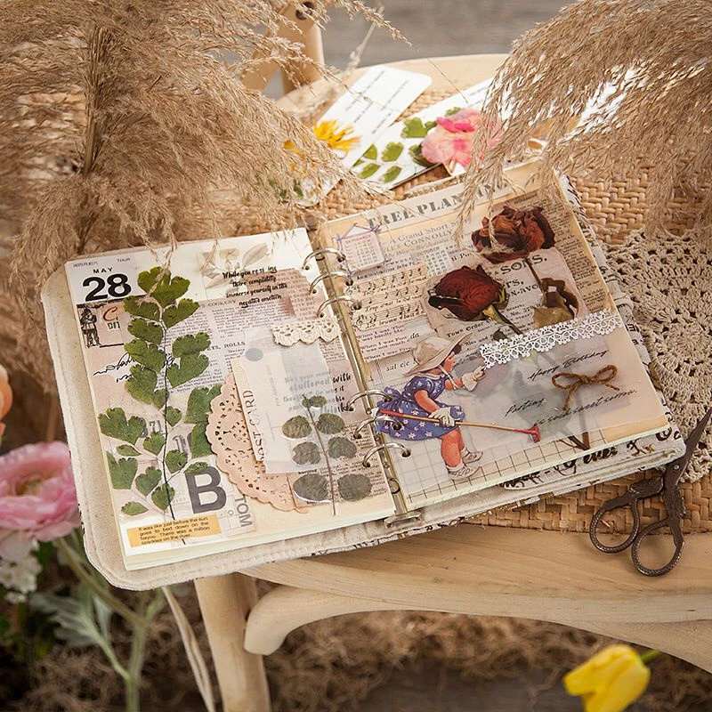 

[yaestage] 6Pcs DRIED FLOWER Deco Aesthetic Sticker Planner Scrapbook