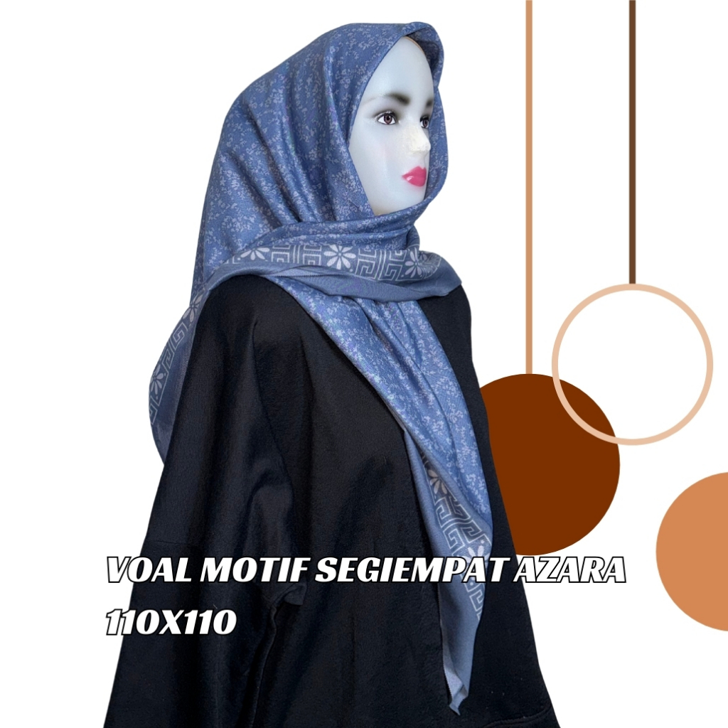 HIJAB SEGI EMPAT MOTIF /HIJAB SEGI EMPAT AZARA MOTIF/BUNGA 8 /VOAL MOTIF SEGIEMPAT LASER CUT ELEGAN 