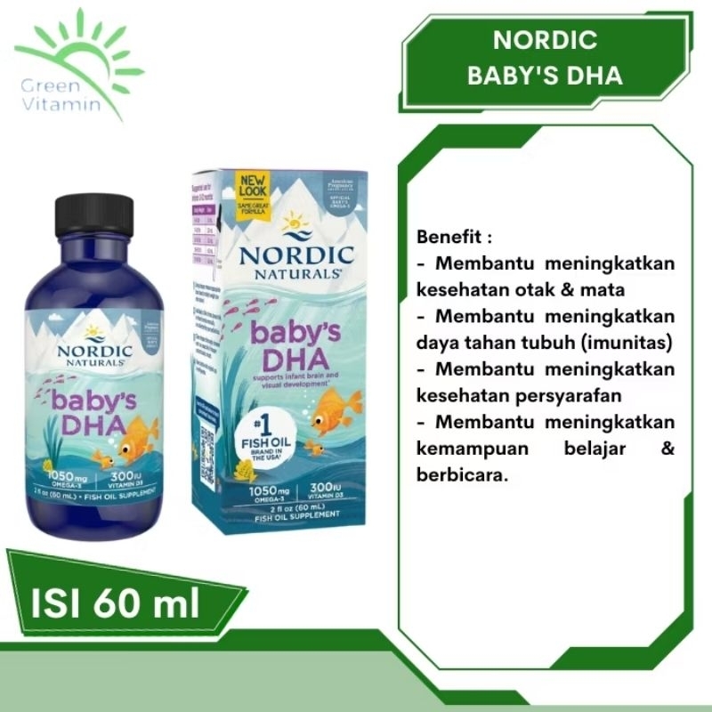 NORDIC NATURALS BABY DHA 60ML - MINYAK IKAN KOD TINGGI OMEGA 3 UNTUK BAYI