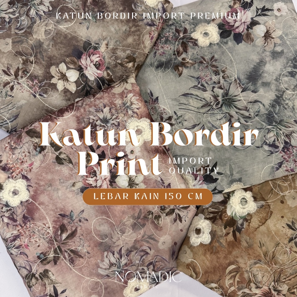 KODE B14L  Meter Katun Bordir Printing Premium  Katun Bordir Meteran  Katun Bordir Import