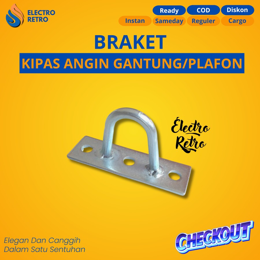 BRAKET KIPAS ANGIN GANTUNG BESI KUAT BRACKET CEILING FAN HOOK GANTUNGAN BESI KIPAS ANGIN PLAFON