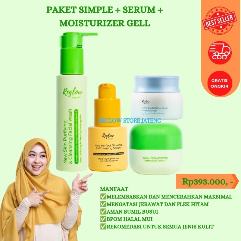 Reglow Paket Simple+Serum+Moisturizer gell