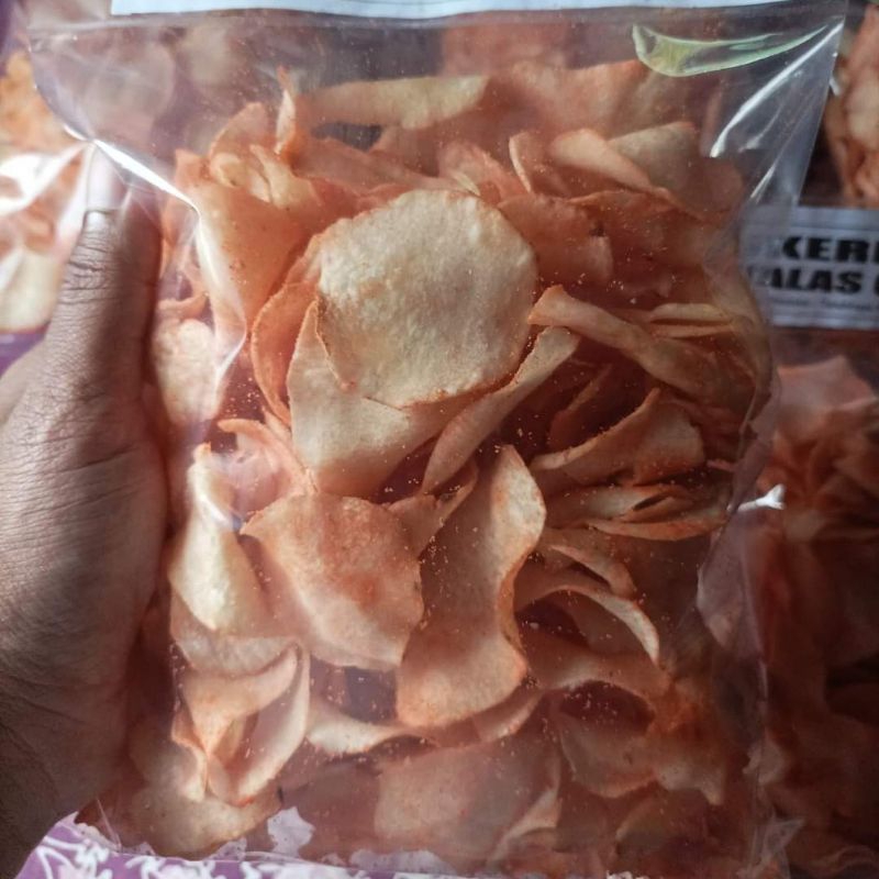 

KERIPIK TALAS renyah gurih free packing buble wrap