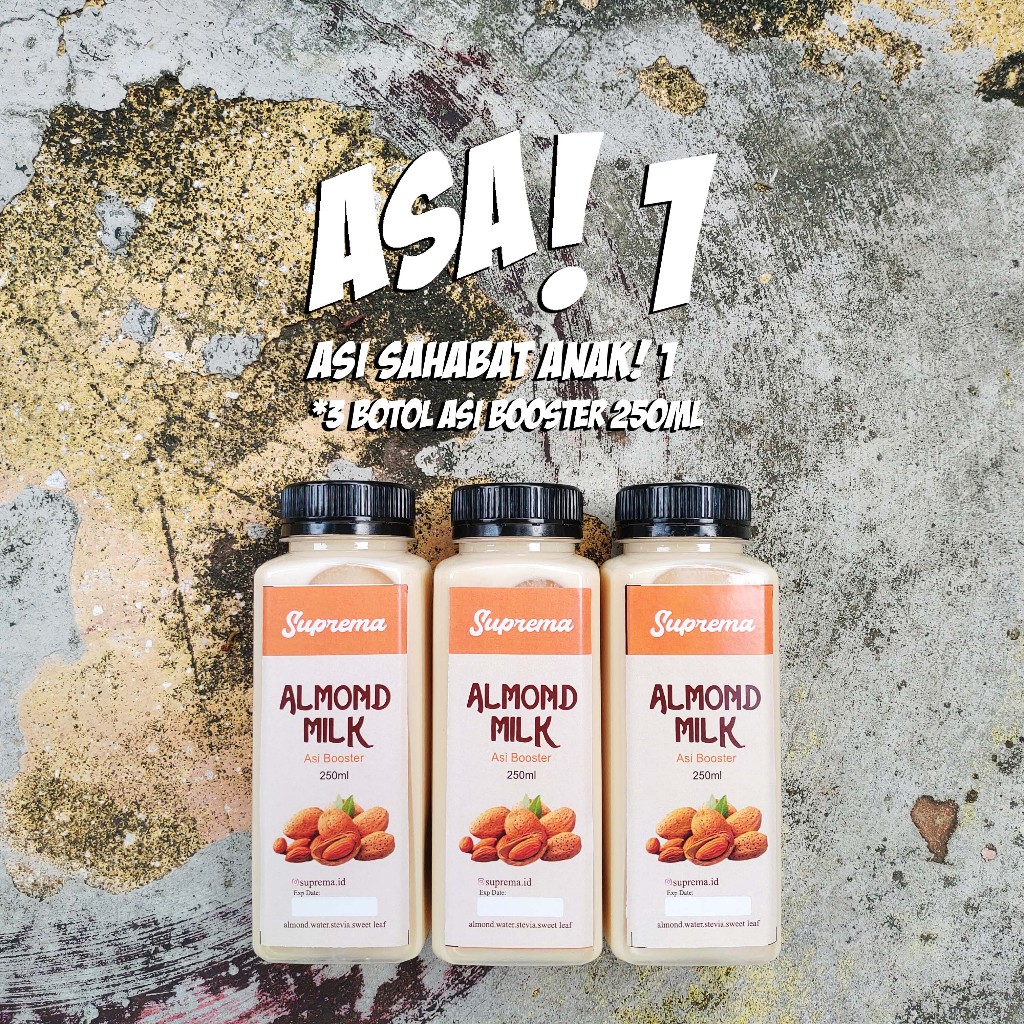 

Suprema Almond Milk - Paket ASA 1 ASI Booster 3 botol 250 ml | Pelancar Penambah ASI Hampers Ibu Melahirkan Menyusui Ekstrak Katuk
