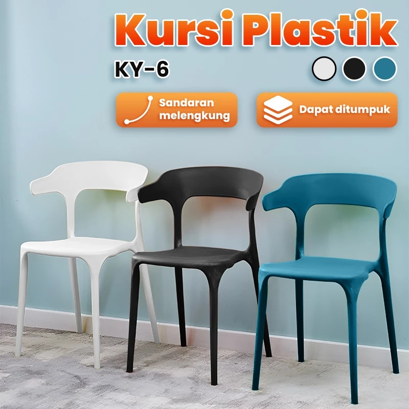 Kursi Plastik Kursi Makan Minimalis Kursi Santai Plastik Kursi Tanduk Kursi Sandaran Dewasa Tebal