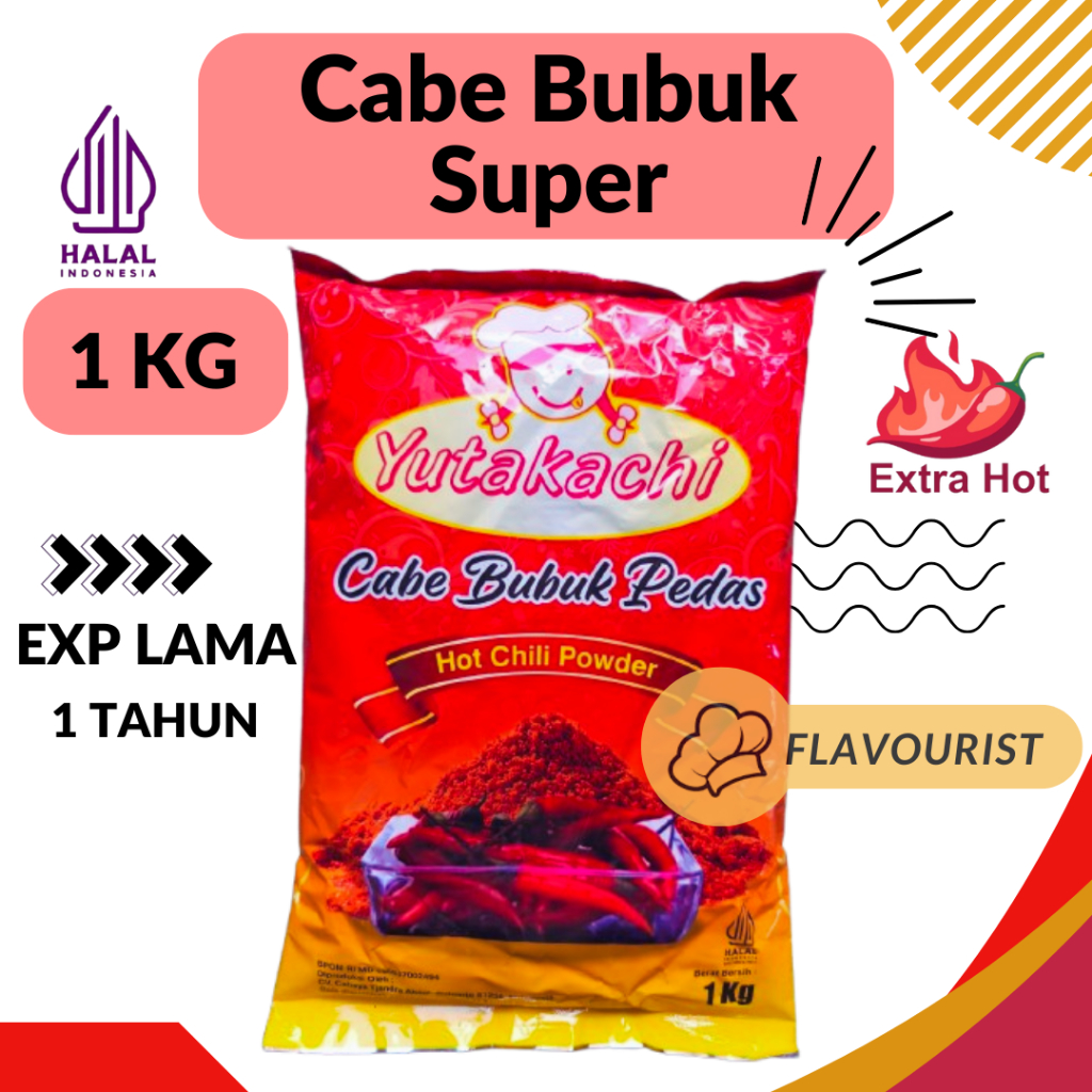 

Cabe Bubuk Super Pedas/Chili Powder/Cabe Bubuk Yutakachi 1 Kg
