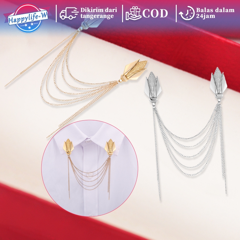 Bros Rantai Wanita Fashion Rumbai Jas Rantai Pin Bros Rantai Luxulry Collar Lapel Brooch Rantai Bros