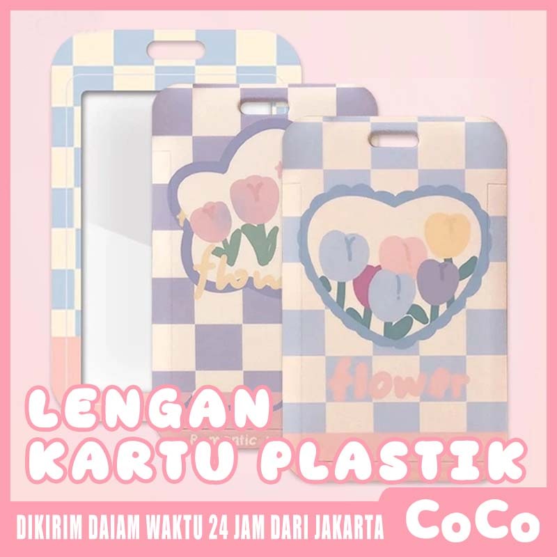 

CoCo Lengan Kartu Plastik Flower ID Card Holder Motif Kawaii Tempat Kartu Photocard Photo Card Flower