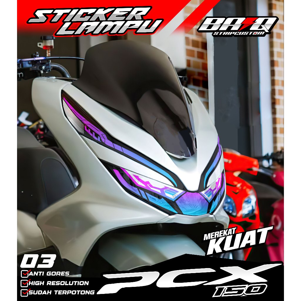 STICKER LAMPU DEPAN PCX 150 - STICKER LAMPU ALIS PCX 150 MOTIF SIMPLE LIST 03