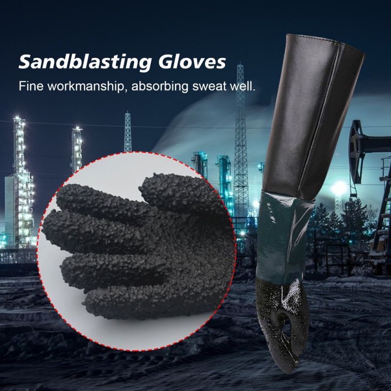 1 Pair Sandblasting Tangan Karet Sarung Tangan Blasting 65cm Gloves Sandblasting Sarung Tangan