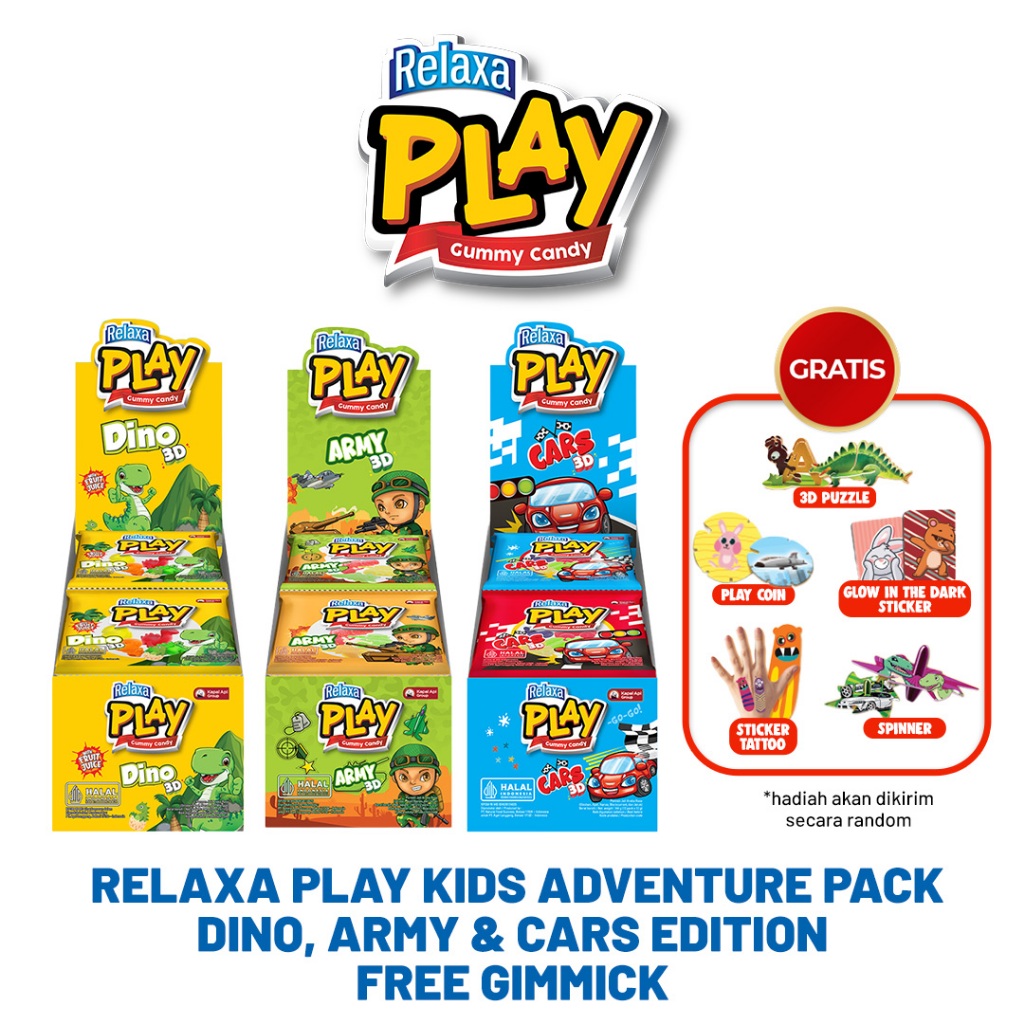 

Relaxa Play Kids Adventure Pack: Dino, Army & Cars Edition