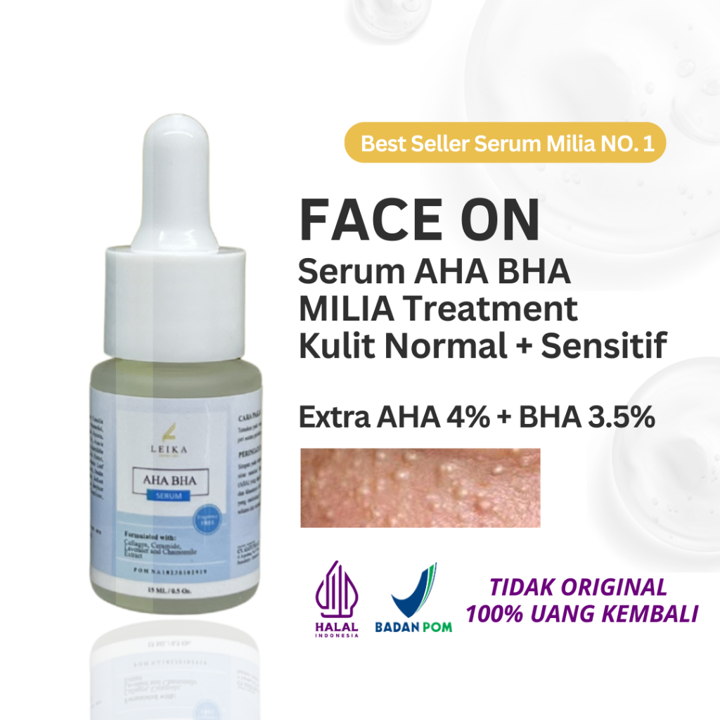Serum AHA BHA Milia Leika Skincare Aha 4% Serum Milia Leika Serum Milia Di Bawah Mata Ampuh 15ml