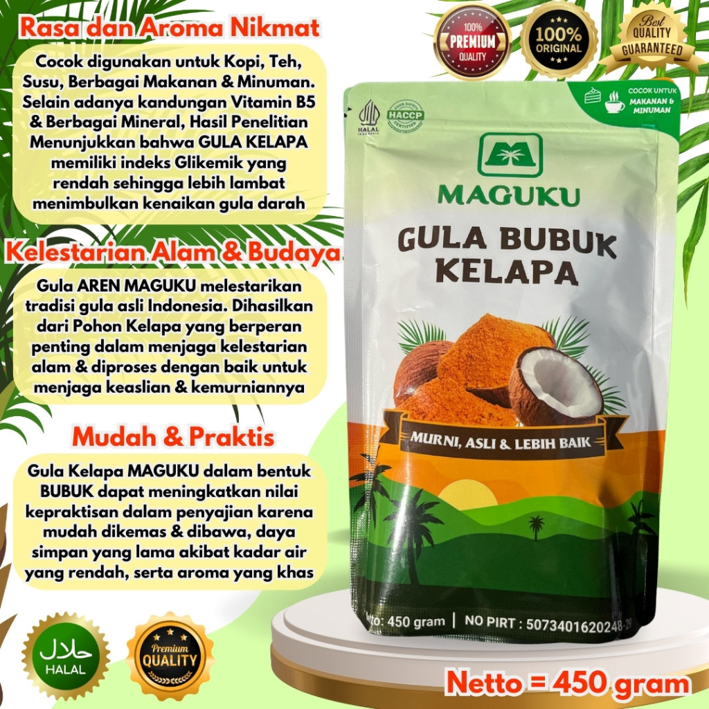 

GULA SEMUT PREMIUM 100% NIRA KELAPA MURNI, GULA BUBUK KELAPA 100% MURNI,GULA BUBUK KELAPA PREMIUM