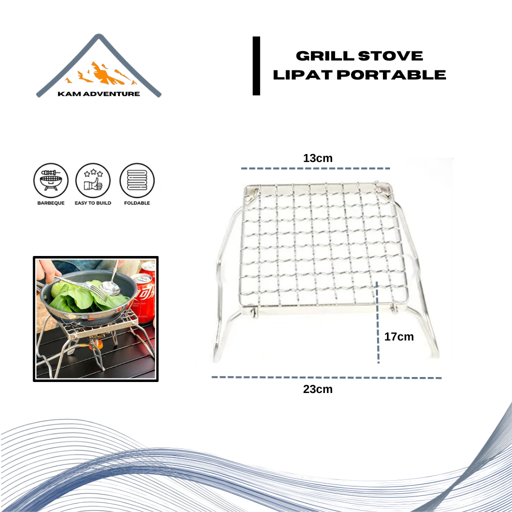 Grill Alat Panggang Lipat Kompor Camping Portabel - Grill Stove Foldable