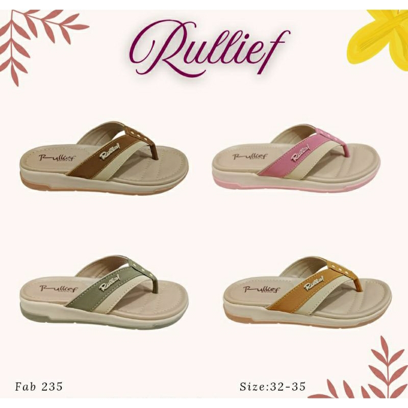 Rullief Sandal Wanita FAB 235,236,237//Sandal Slop dan jepit anak Perempuan//Sandal Anak permpuan te