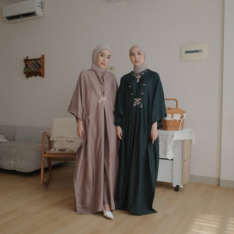 Rizhani Kaftan by Oclo | Dress gamis raya collection lebaran kaftan manik manik