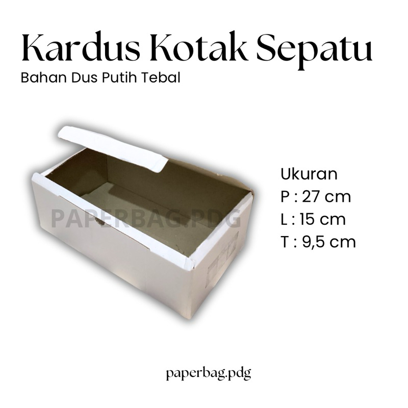 

Kardus Dus Kotak Sepatu Putih Polos Box Die Cut (27x15x9,5cm)