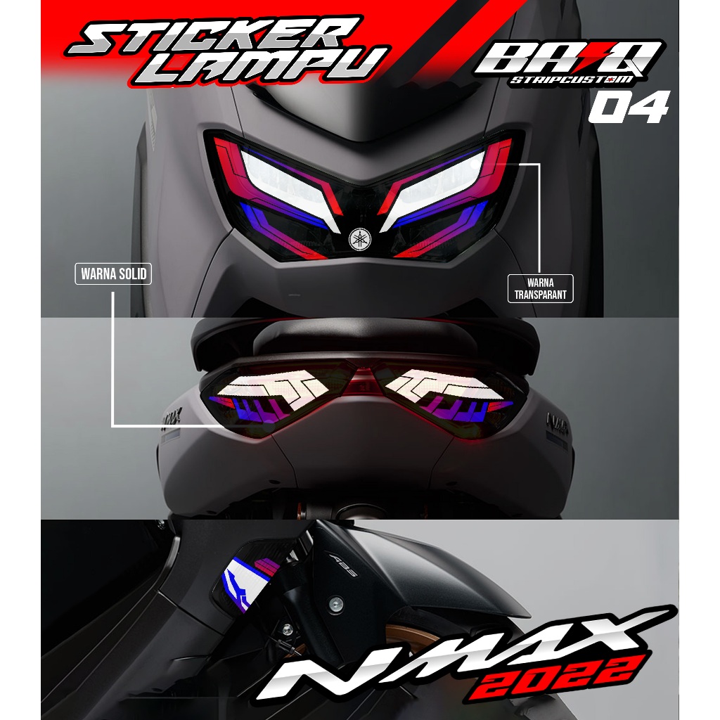04 STICKER LAMPU DEPAN NMAX 2022 - STICKER LAMPU ALIS NMAX 2022 MOTIF LIST SIMPLE