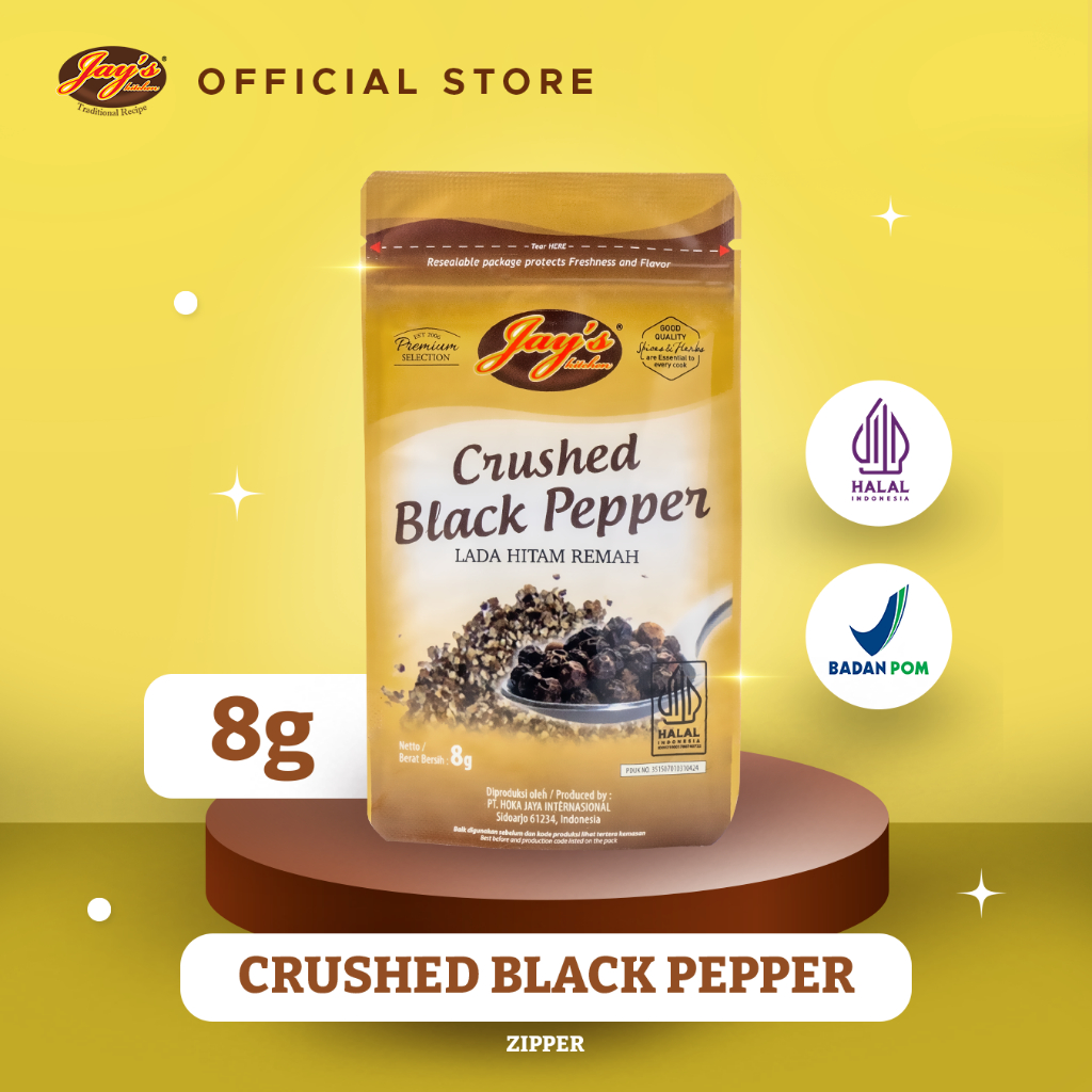 

Jay's Kitchen Crushed Black Pepper Zipper 8 GR