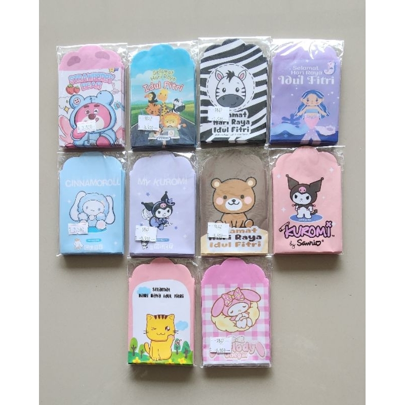 

amplop lebaran/amplop idul fitri/amplop karakter kuromi sandrio mini size 7x11cm ecer dan grosir