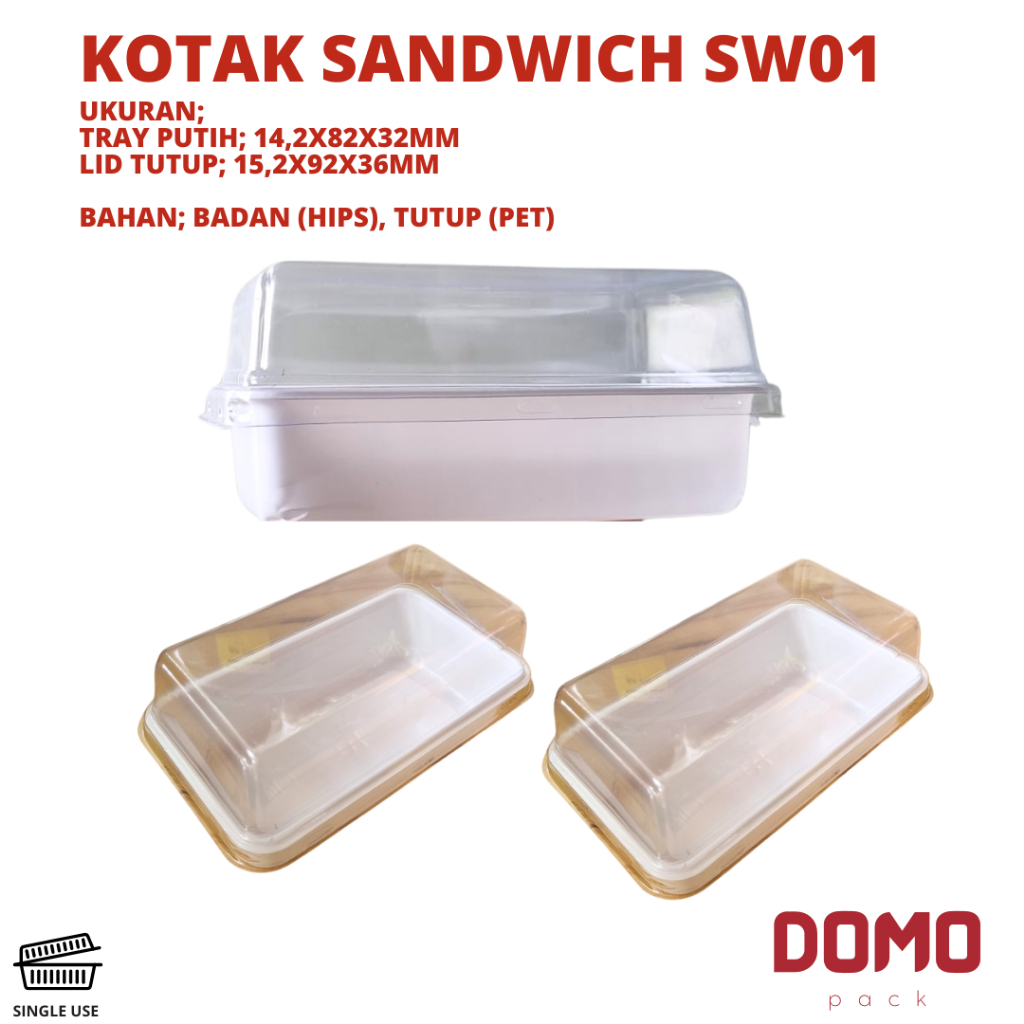 Nimira_Amira Kotak Mika Sandwich Tray Sandwich Isi 50Pc