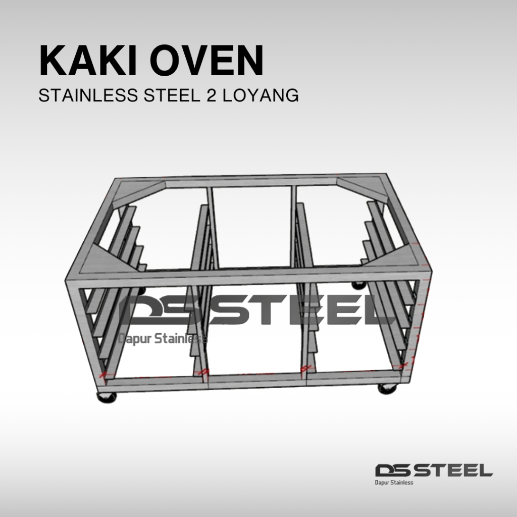 Kaki oven Untuk Oven Getra 2 Loyang Stainless 201 / Meja Oven Getra Fomac 1 Deck 2 Loyang