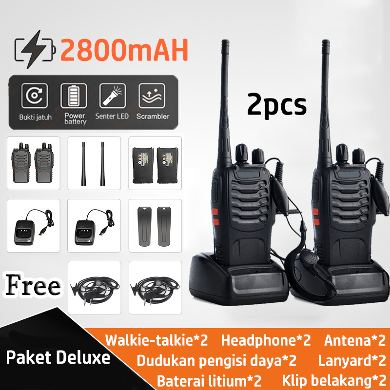 Homeyvibes Ht Mini Jarak Jauh 2 Units Lkie Talkie 10Km(Max) 2800Mah Ht Wlan Uhf520Mhz Handy Talky
