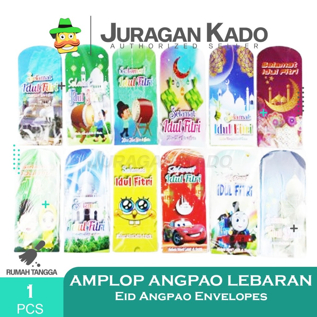 

Amplop Lebaran Motif Karakter Lucu Angpau Hari Raya Idul Fitri 1Pack isi 5pcs