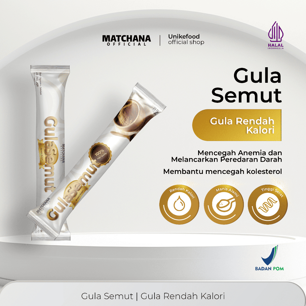 

Unikefood Healthy Sugar, Gula Semut/Gula Aren Sachet Premium Rendah Kalori, Cocok untuk Diet atau Diabetes