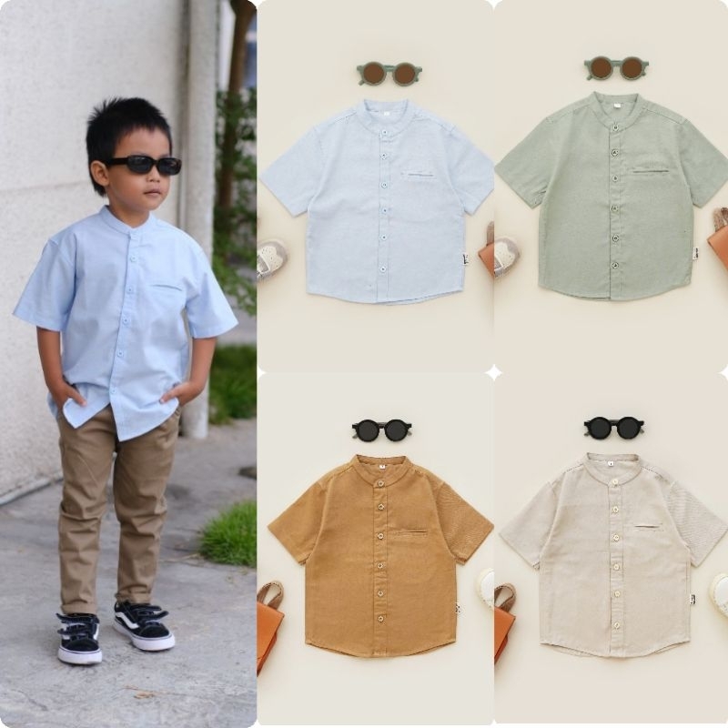 KEMEJA KOKO ANAK | KEMEJA KOKO ANAK | ATASAN KOKO ANAK LAKI LAKI | KEMKO BIRU HIJAU